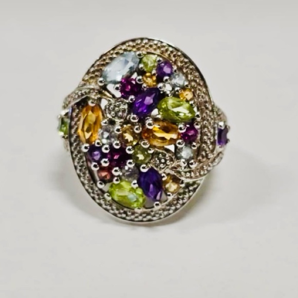 Vibrant Multicolor Gemstone Ring